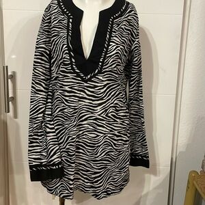MICHAEL KORS Women’s Zebra Print Top - size Medium - Tunic / Swim Suit Cover